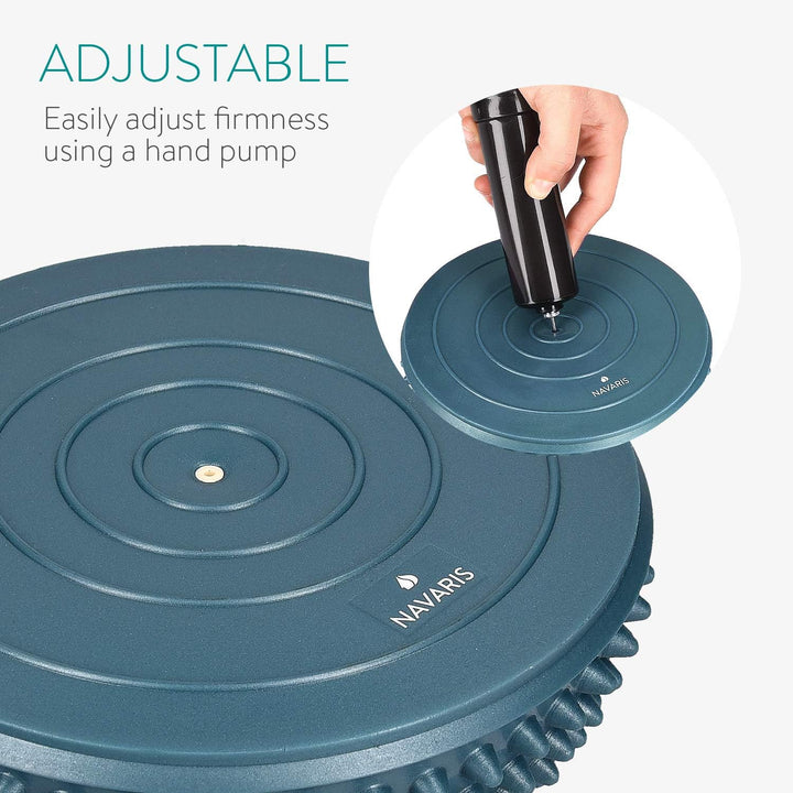 Navaris Balance-Igel Fitness Halbkugel mit Noppen - 2X Balance Igel Set - Sport Kissen für Balancetr