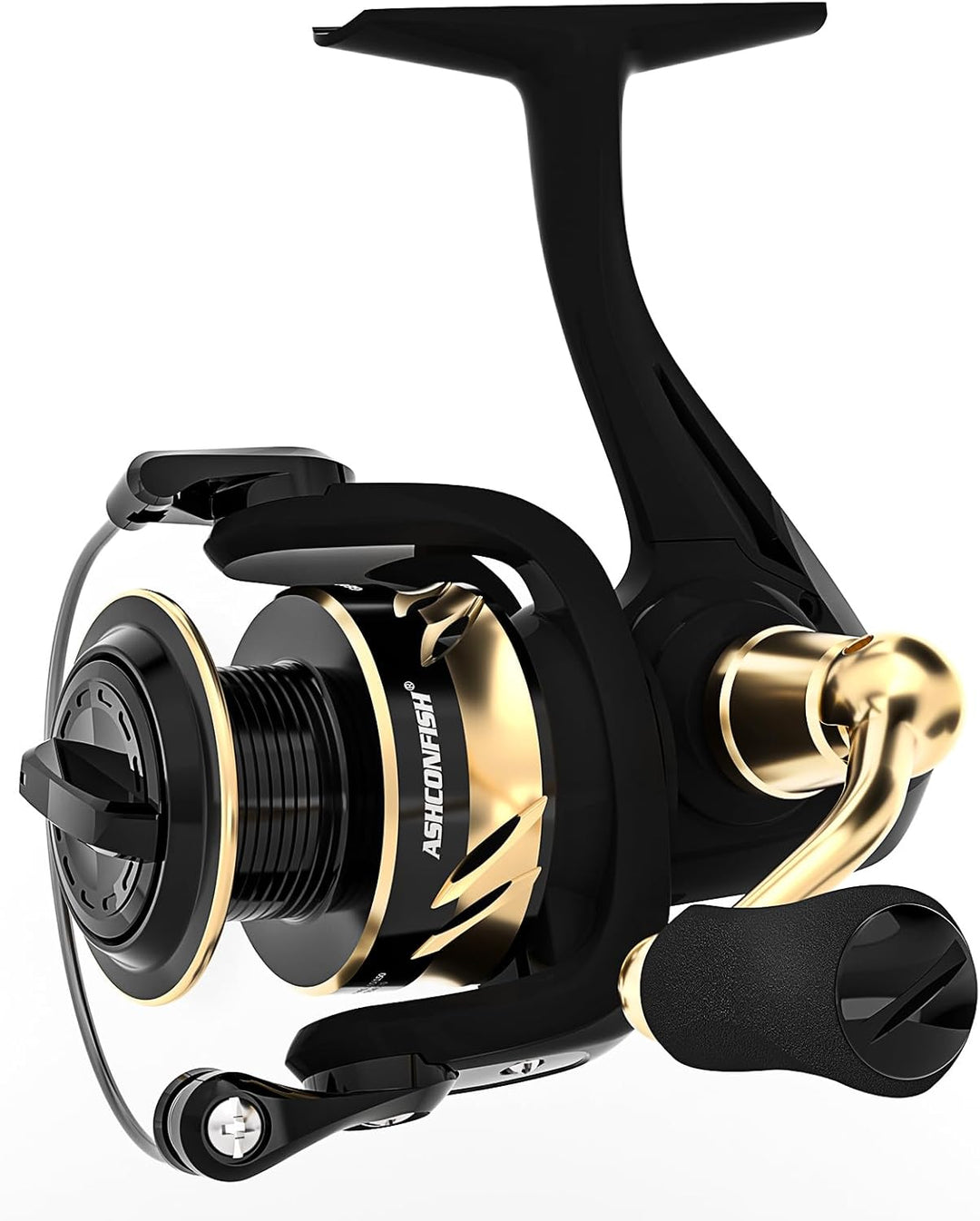 Ashconfish Spinn-Angelrolle, Graphitkörper, 7 + 1 Edelstahl BB, 5,0:1 Übersetzung, leichte Spinnroll