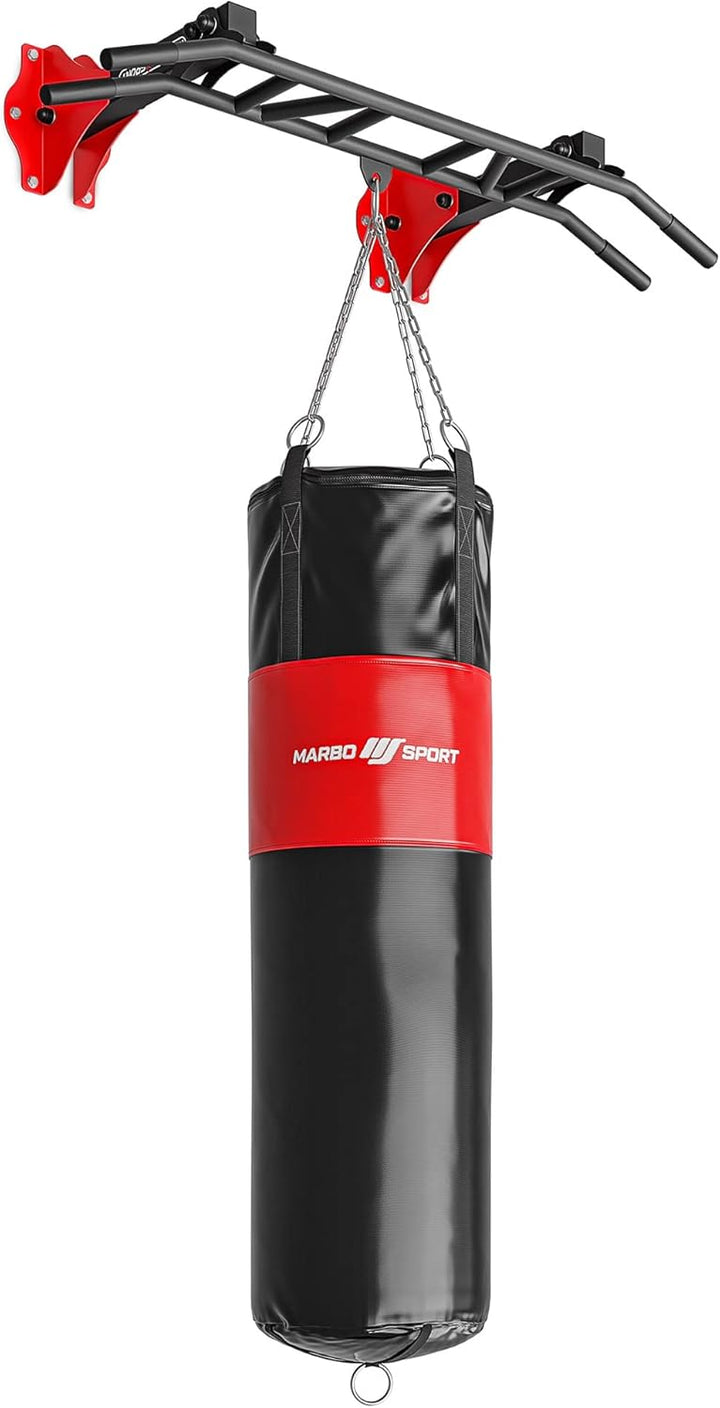Marbo Sport multifunktionelle Klimmzugstange zur Wand- und Deckenmontage mit Boxsackhalterung