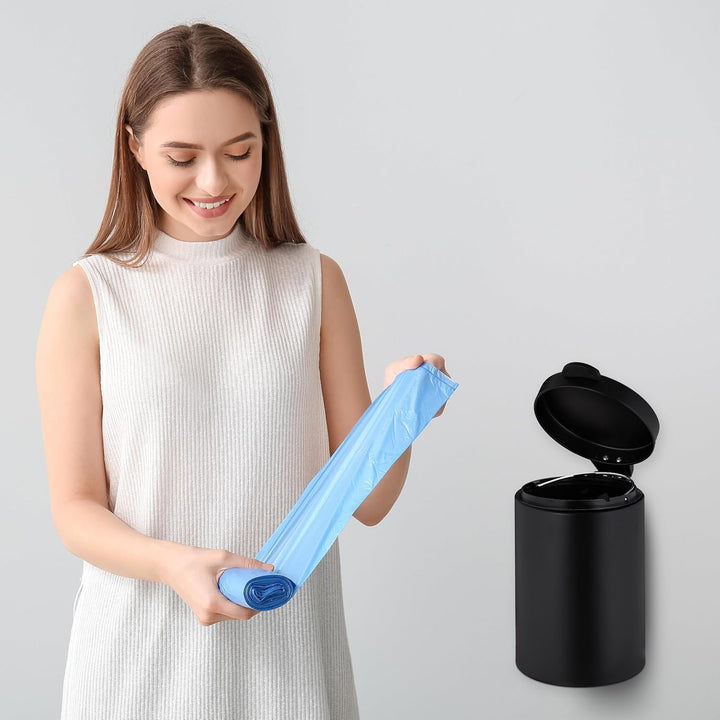 Relaxdays Kosmetikeimer Wandmontage, 5 Liter, Absenkautomatik, Inneneimer, Metall, runder Badezimmer