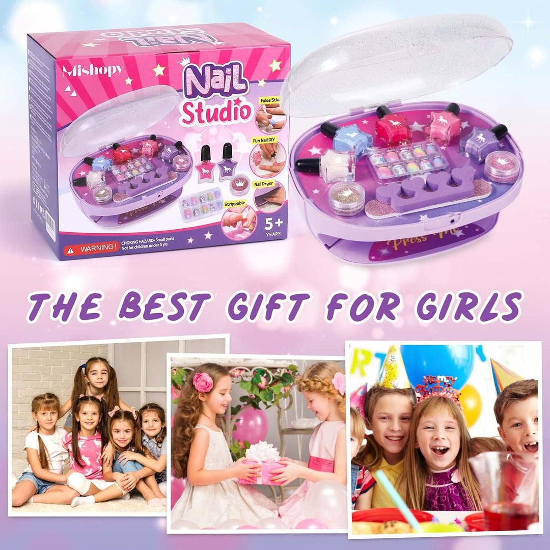 Tacobear Nagelstudio Kinder Mädchen Geschenke 6 7 8 9 10 Jahre Nageltrockner Peel Off Nagellack Pres