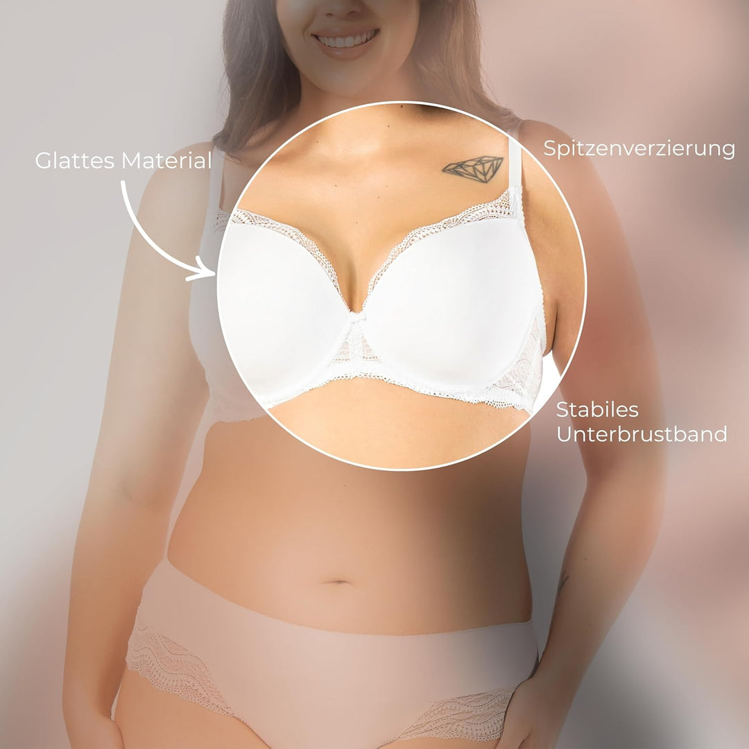 Nipplex Pepite Push-up-BH für Damen – Glatter, Gepolsterter BH mit Spitze – Dekolleté-Enhancer-BH –