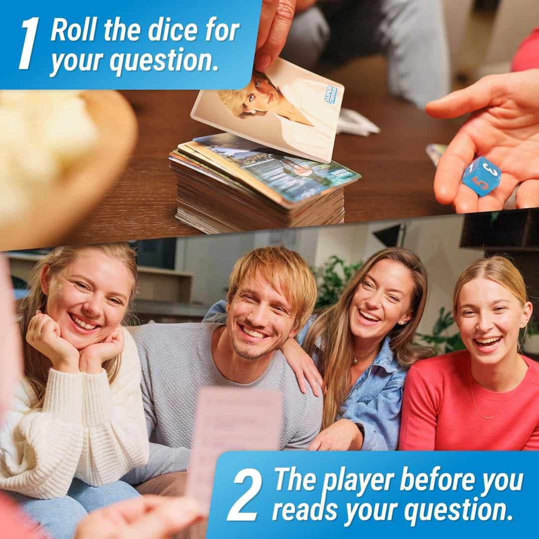 Super Trivia - English - Spiele für Erwachsene mit 1200 Fragen - Lustiges Brettspiel mit Quizkarten