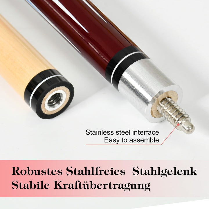 Billard Queue Satz 2 Pool Queues, Pool 58" Queue Stöcke,Billardqueue Pool Cues für Billard Enthusias