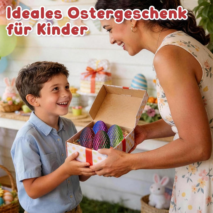 zhancydeal 4er Set Miniatur 3D Drachenfiguren im Drachenei – 12,5 cm bewegliche Drachenspielzeuge fü