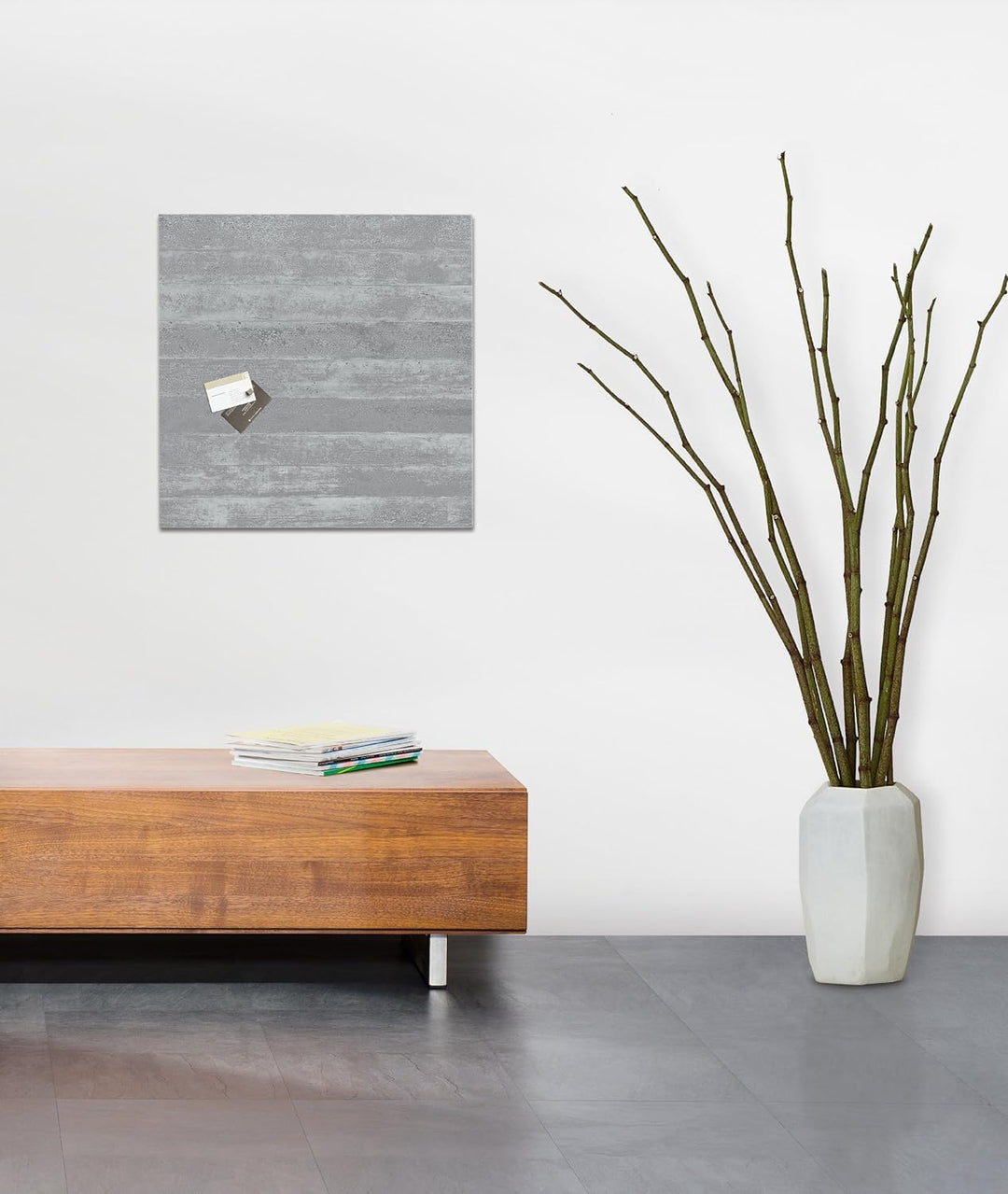 SIGEL GL168 Premium Glas-Magnettafel 48 x 48 cm Motiv Sichtbeton hochglänzend, TÜV geprüft, einfache