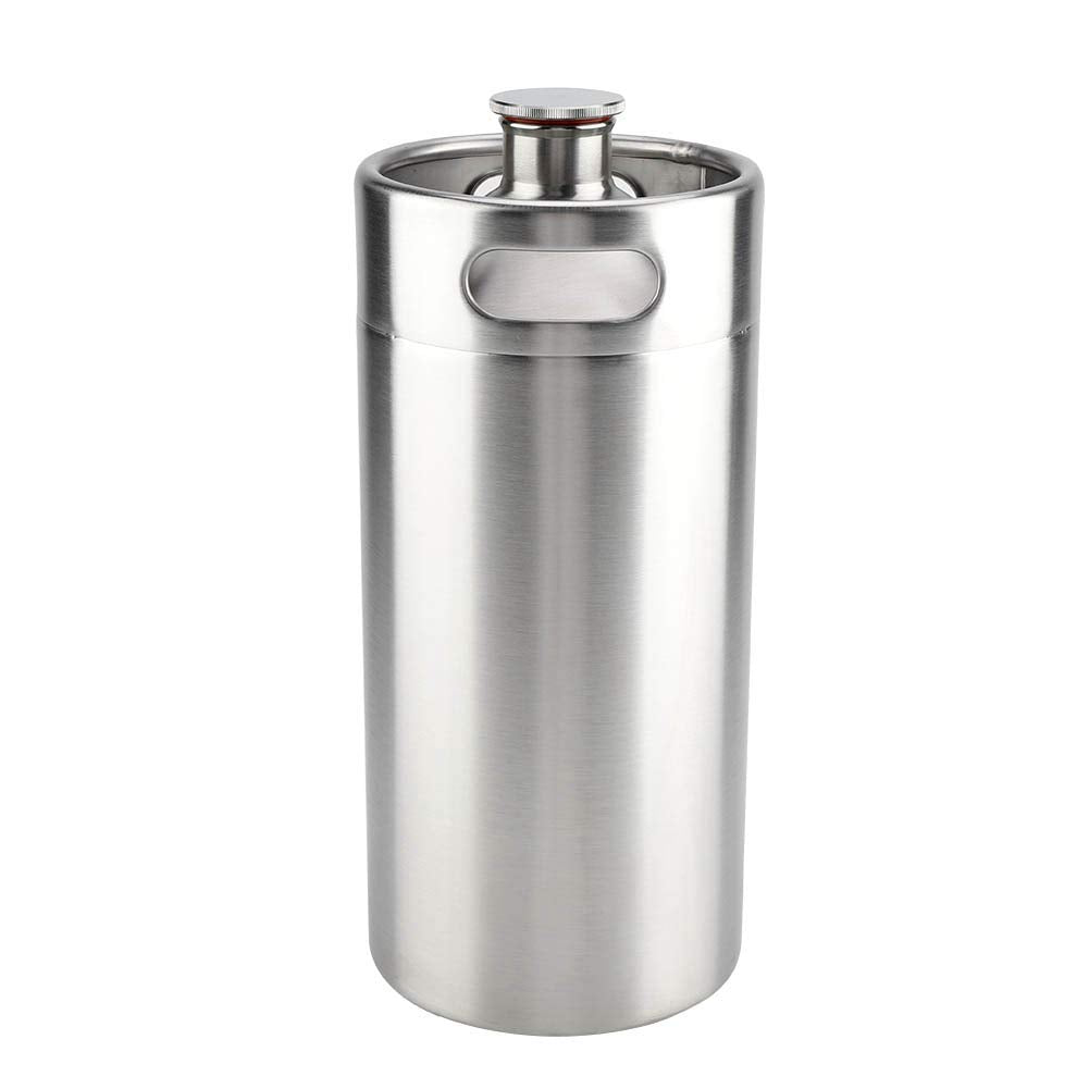 Mini-Bierfass aus Edelstahl, 4 l, mit Spiraldeckel, tragbares Bierfass für Zuhause, Hotel-Zubehör