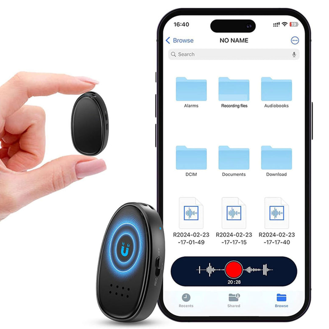 Mini Diktiergerät 3072 Kbps, 128GB Aufnahmegerät mit Dreifacher Rauschunterdrückung Voice Recorder,