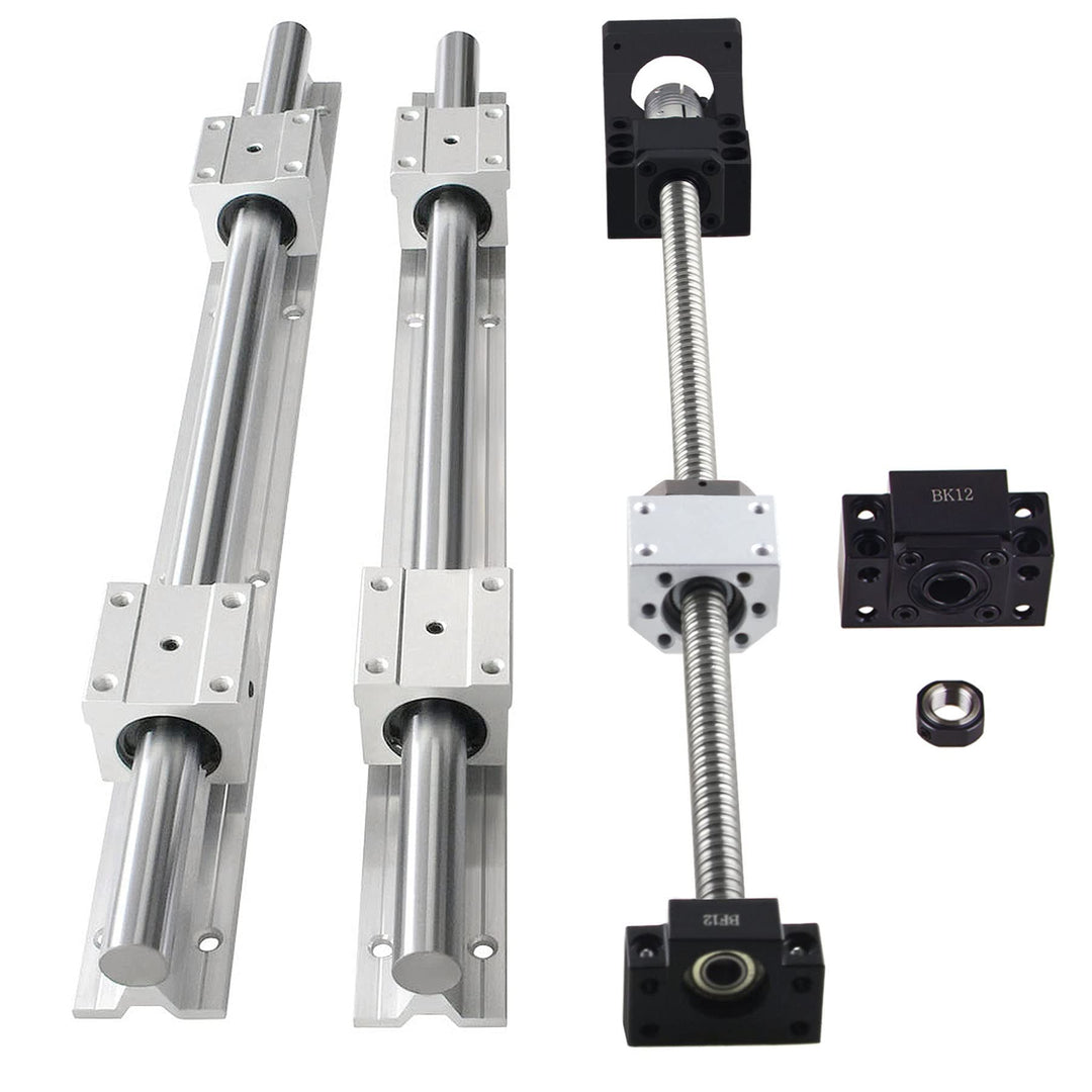 CNCYEAH Linearführung SBR16 400mm Linearschiene mit 4PCS Gleitblock + SFU1605 450mm Kugelumlaufspind