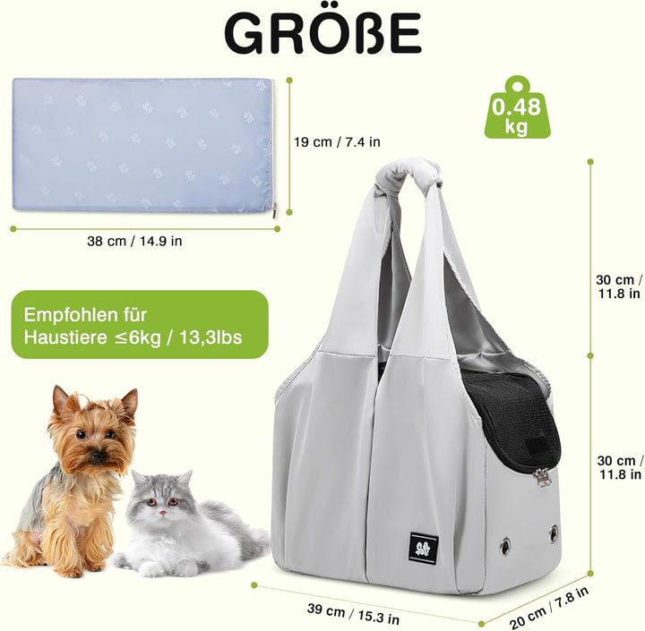 ALLSOPETS Hundetasche Leichte FaltbareTragetasche mit Sicherheitsleine Hände Frei Reisetasche Schult