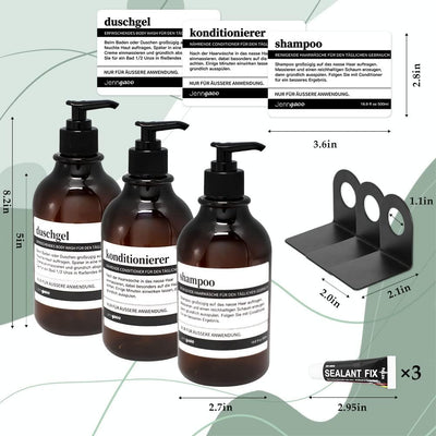 500ml Seifenspender Wandbefestigung, Shampoo Spülung Duschgel Spender mit Pumpe und Wasserdichten Et