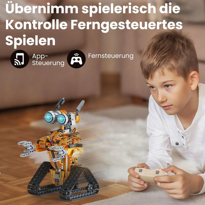 Sillbird Technik Roboter für Kinder Bausatz Bauspielzeug, 3-in-1 Roboter mit Bluetooth-Fernsteuerung