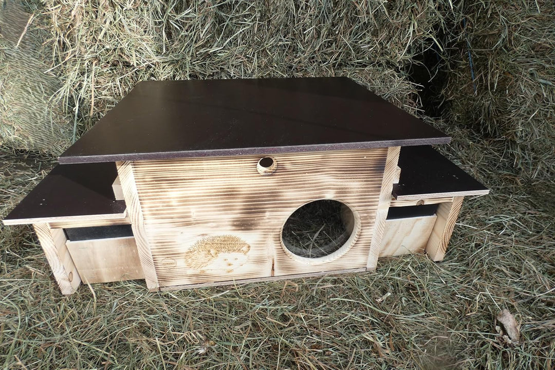 Igelhaus 45cm x 40cm x 28cm Igelhotel Vollholz Winterfest Kein Bausatz: easytouch-Rattenklappe mit u