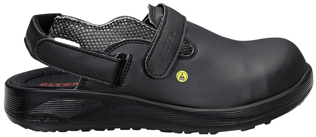 ELTEN Clog MICHEL black ESD SB, Damen und Herren, Textil, Stahlkappe, leicht, klassisch, Schwarz, Gr