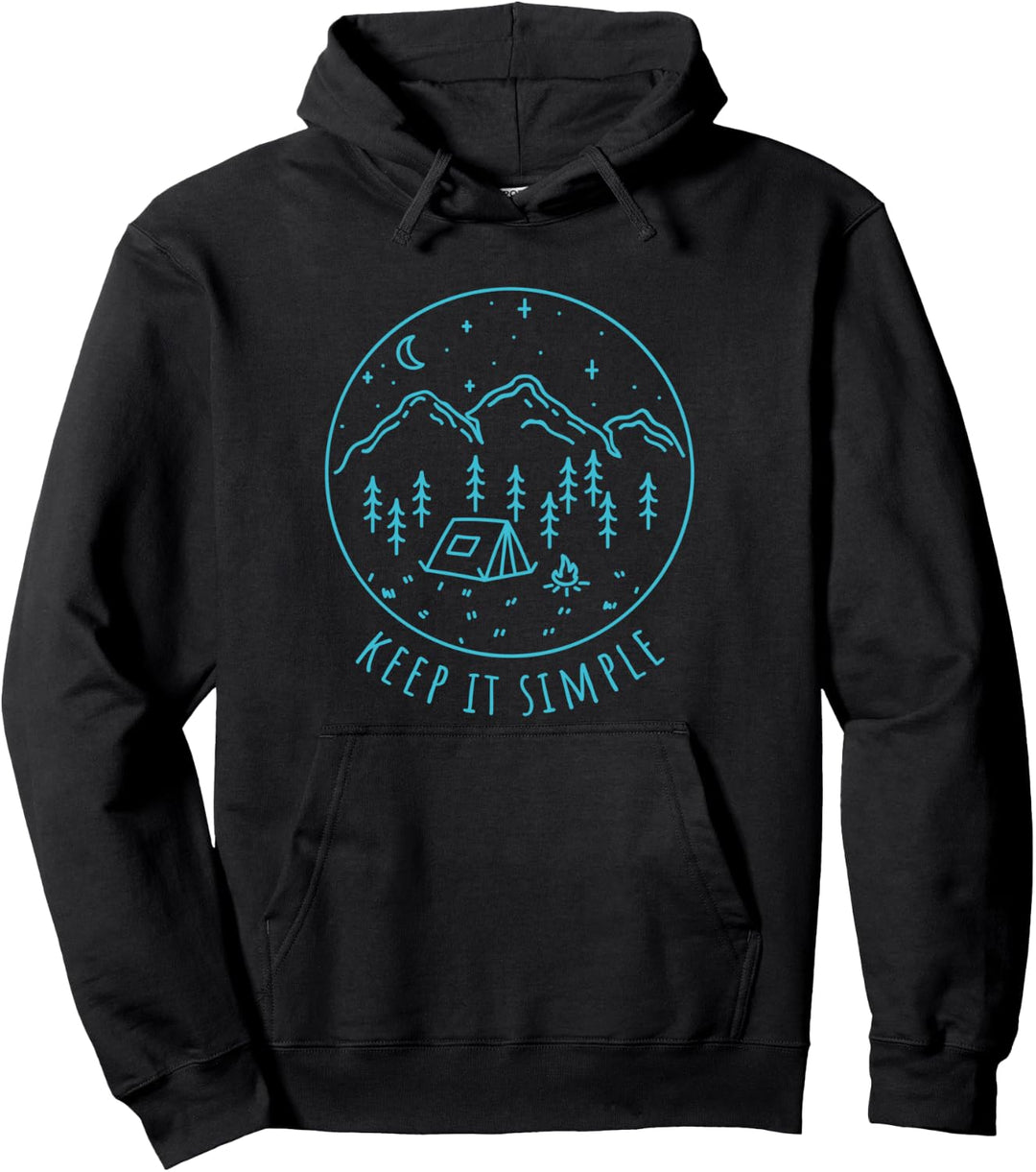 Keep It Simple Zelt Camping Natur Berge Minimalist Camper Pullover Hoodie