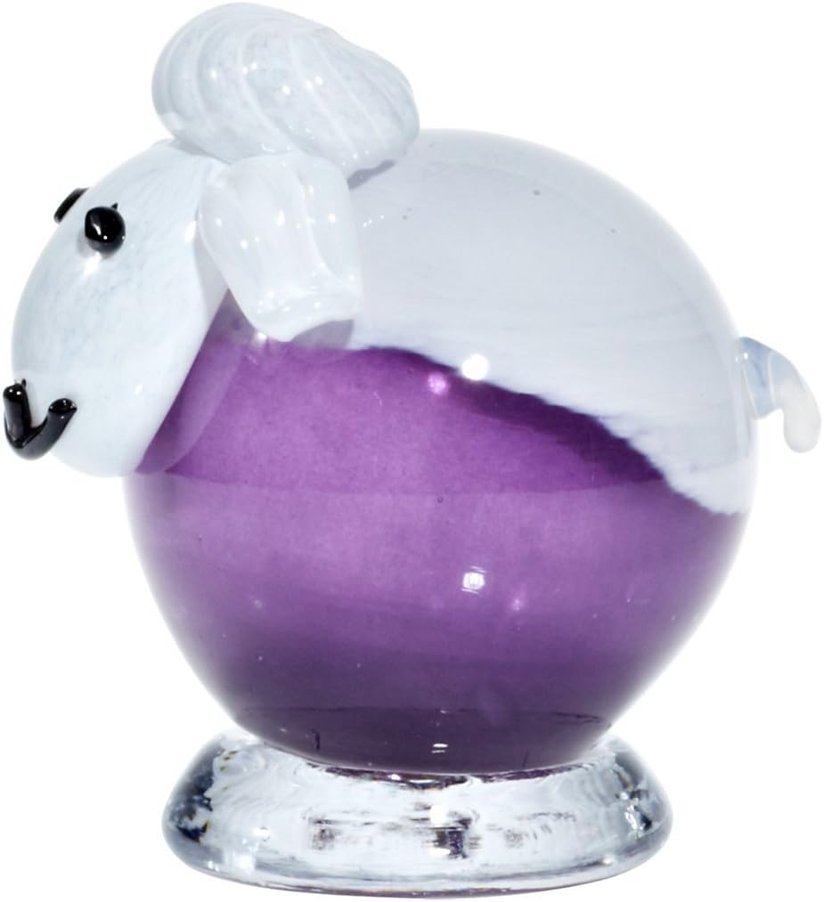 CRISTALICA Glasfigur Schaf lila/weiss 10,5cm