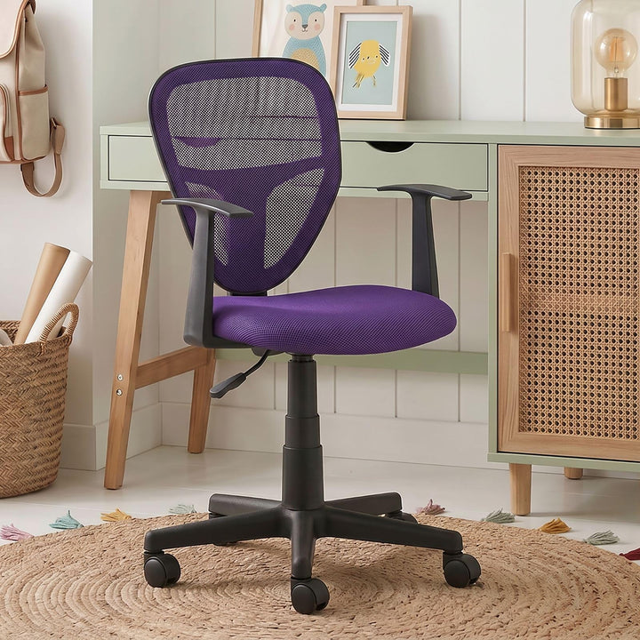 CARO-Möbel Kinderdrehstuhl Studio - Ergonomischer Schreibtischstuhl mit Armlehnen, Verstellbar, Lila