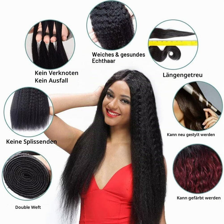 9A Brazilian Hair Bundle Kinky Straight Human Hair 3 Bundles Brasilianische Haare Bündel Echthaar We