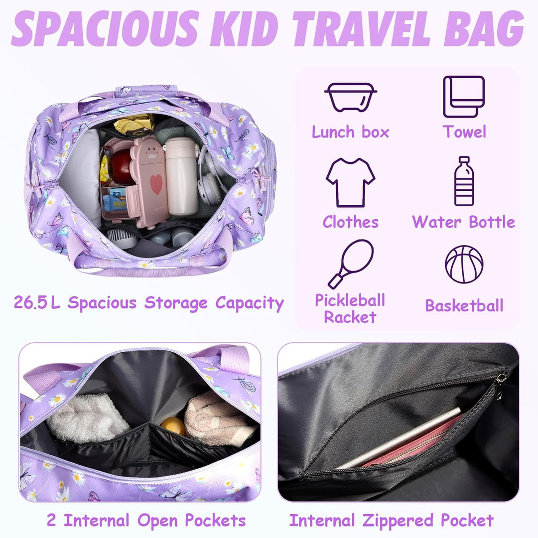 Kinder Reisetasche, Kasgo Duffle Bag für Kinder Jungen Mädchen Wasserabweisend Duffel Sport Carry On