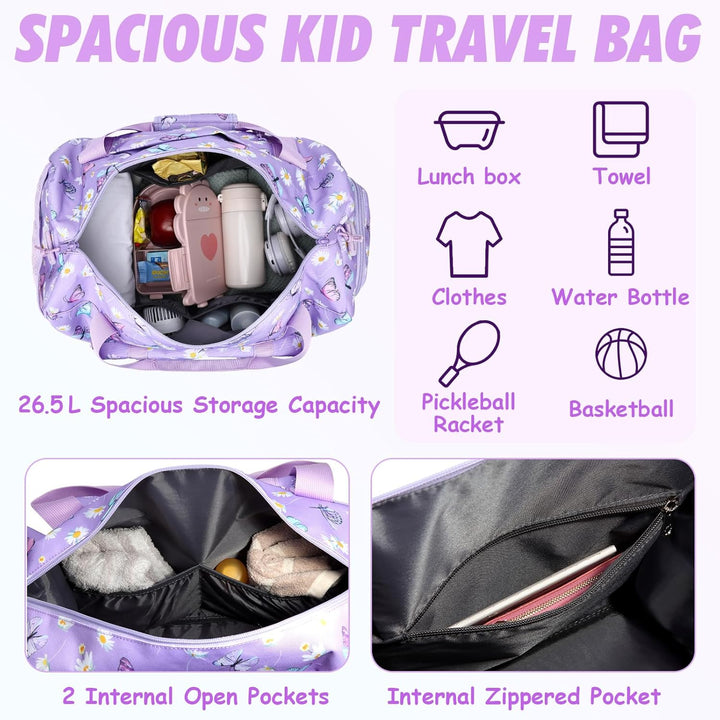 Kinder Reisetasche, Kasgo Duffle Bag für Kinder Jungen Mädchen Wasserabweisend Duffel Sport Carry On
