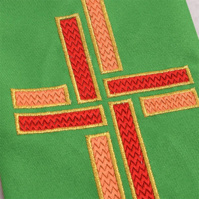 BLESSUME Kirche Stola Priester Masse Umkehrbare Gestickte Stola Weiss & Lila (Muster 1)