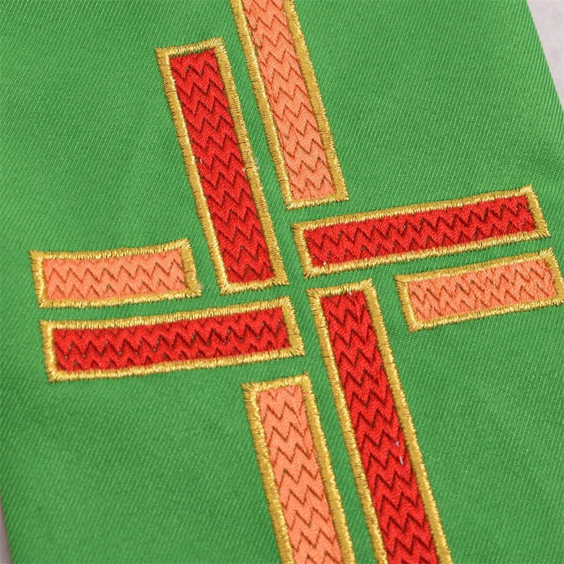 BLESSUME Kirche Stola Priester Masse Umkehrbare Gestickte Stola Weiss & Lila (Muster 1)