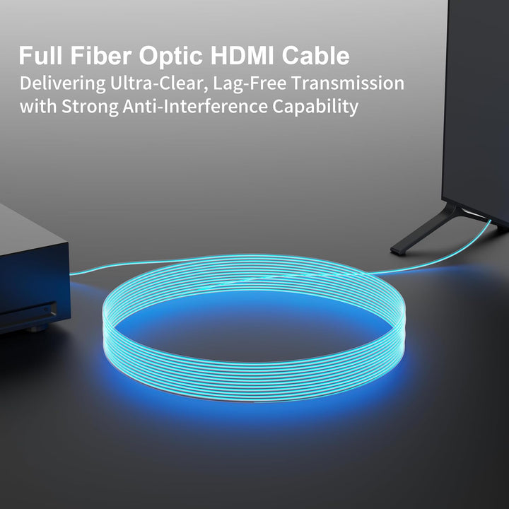 RUIPRO 8K HDMI 2.1 Kabel mit abnehmbarem Stecker aus reiner Glasfaser, 2 m, armiert, Ultra High Spee