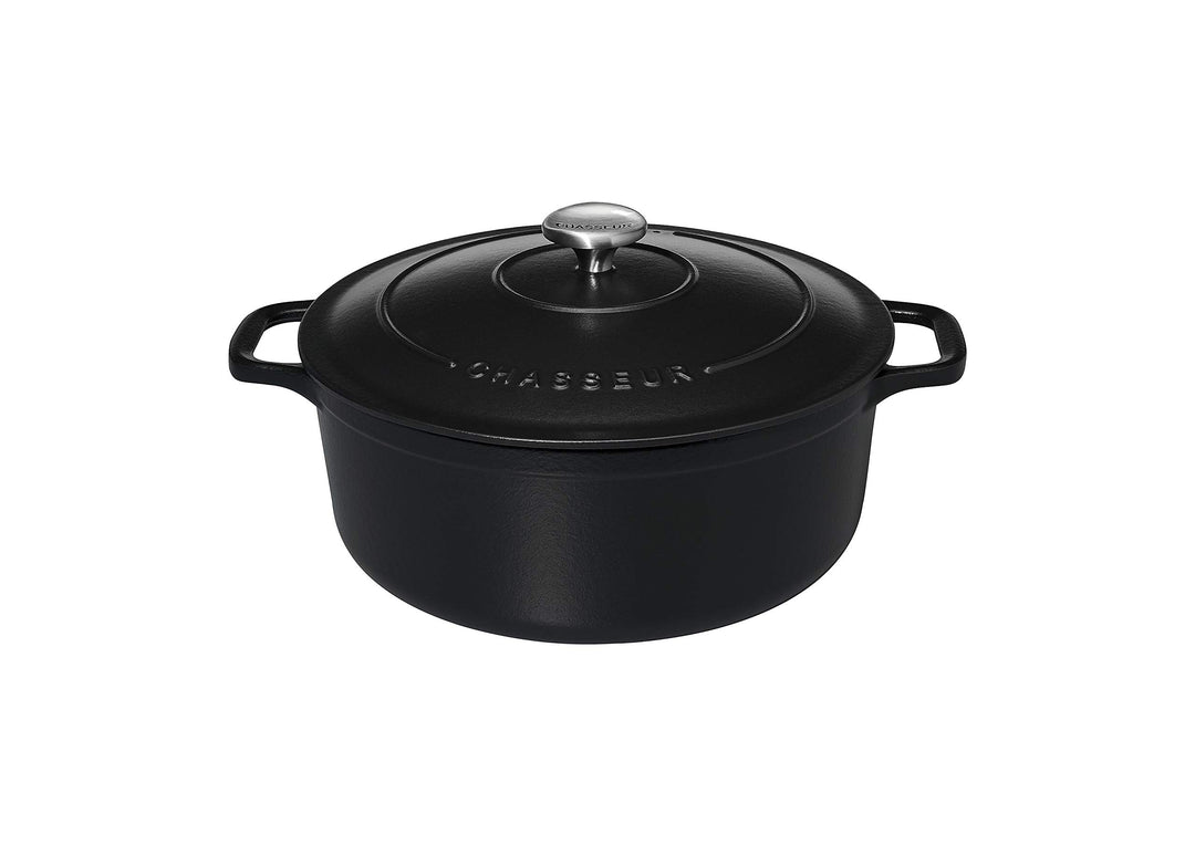 Chasseur - Gusseisen Bräter rund 26 cm - 5,2 L - Schwarz 4726 Schwarz Rund 5,2 L, Schwarz Rund 5,2 L