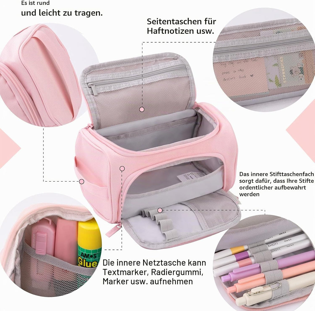 HVOMO Federmäppchen mit grossem Fassungsvermögen, hohe Aufbewahrungstasche, Marker, Stifte-Etui, ein