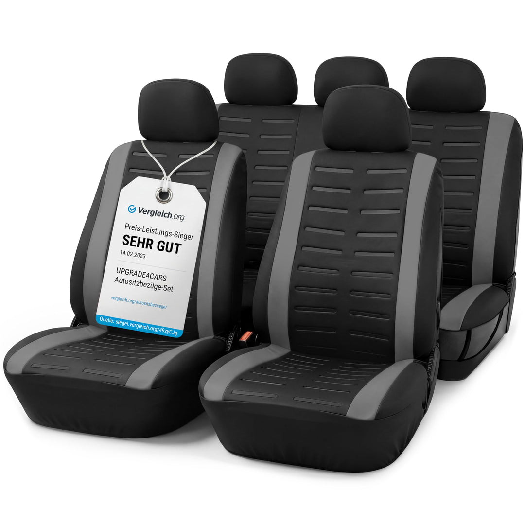 Upgrade4cars Autositzbezüge Set Universal Version 2026 | Auto-Schonbezüge für die Vordersitze & Rück