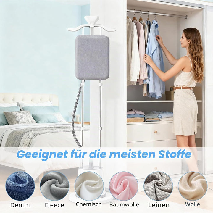 Dampfglätter Vertikaler Steamer, Dampfglätter 2000W mit 45g/min Dampfleistung Professioneller Hemden