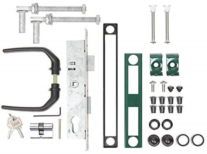 Alberts 653811 Zubehör-Set für Wellengitter-Tore | für Tore bis 1500 mm Höhe | zinkphosphatiert, grü