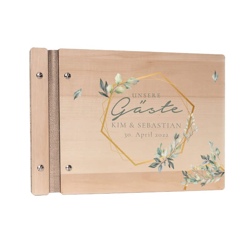 Hochzeitideal – Personalisierbares Gästebuch Hochzeit Benita E507 mit 40 Seiten I Hochzeit Gästebuch