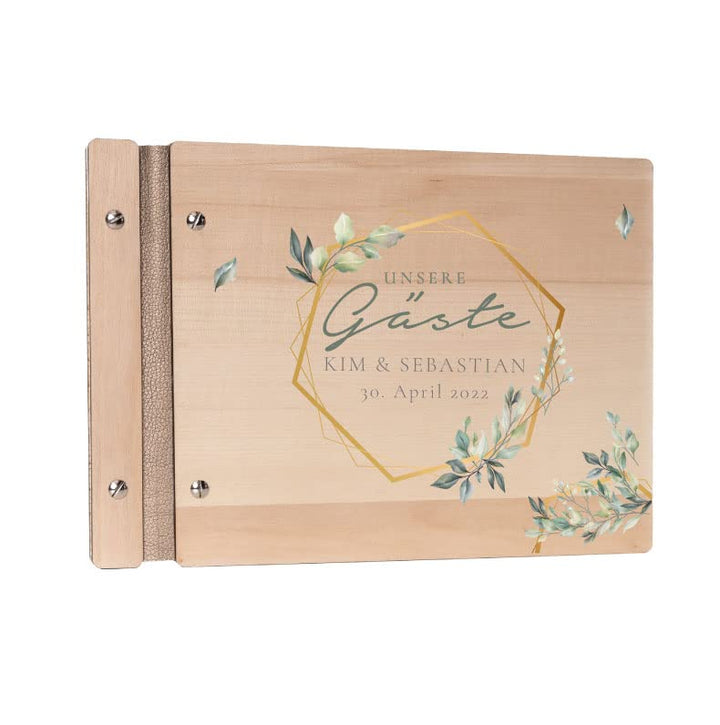 Hochzeitideal – Personalisierbares Gästebuch Hochzeit Benita E507 mit 40 Seiten I Hochzeit Gästebuch