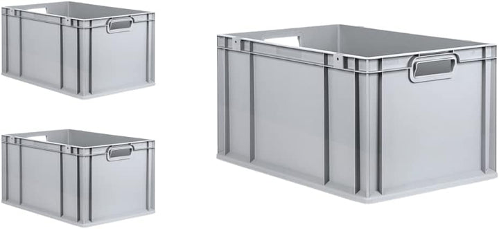 PROREGAL SuperSparSet 3x Eurobox NextGen Grip | HxBxT 32x40x60cm | 65 Liter | Griffe offen | Verstär