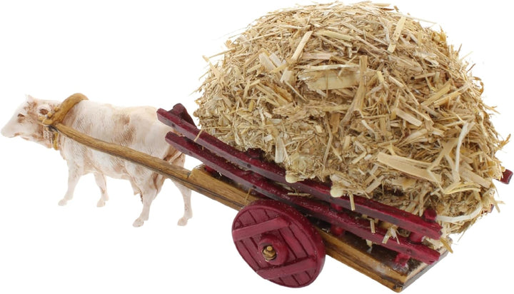 Moranduzzo Wagen mit Heu Geeignet für Krippe 6 cm Massstab 1:32 – MINI 6 – Unzerstörbare Figuren, Ha