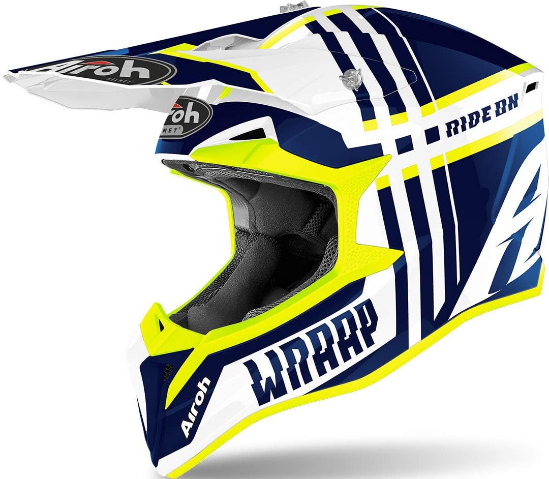 Airoh Motocross-Helm Wraap Broken/Anthracite/Matt Blau M, Blau M