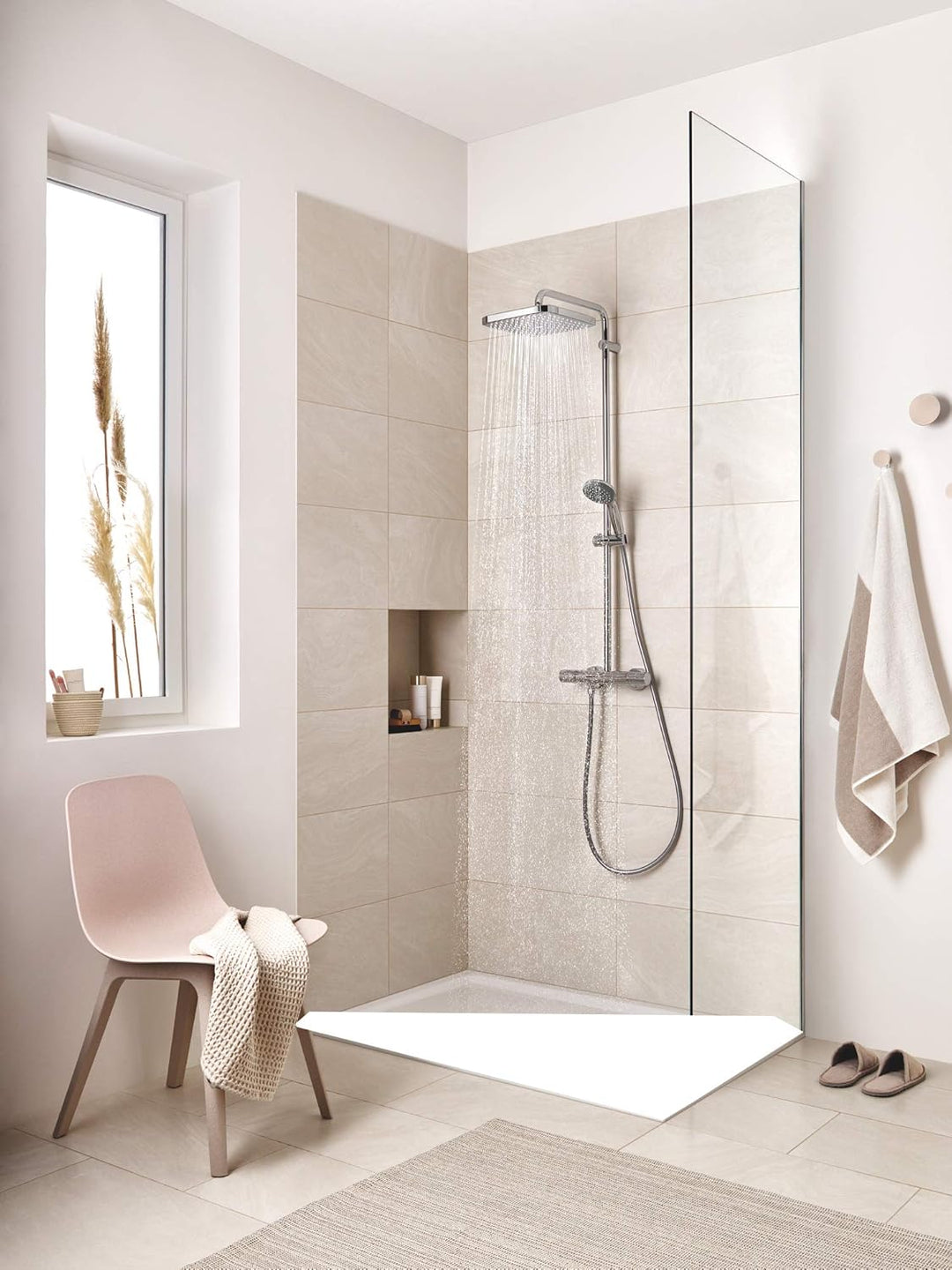 GROHE Vitalio Comfort 250 - Kopfbrause 1 Strahlart (9,5 l/min Durchflusskonstanthalter, Antikalk Sys