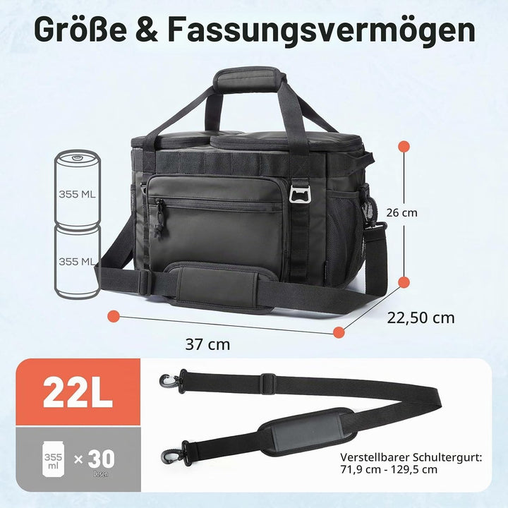 TOURIT Kühltasche Picknicktasche 30 Dosen Isolierter weicher Kühler Gross Zusammenklappbar Thermotas