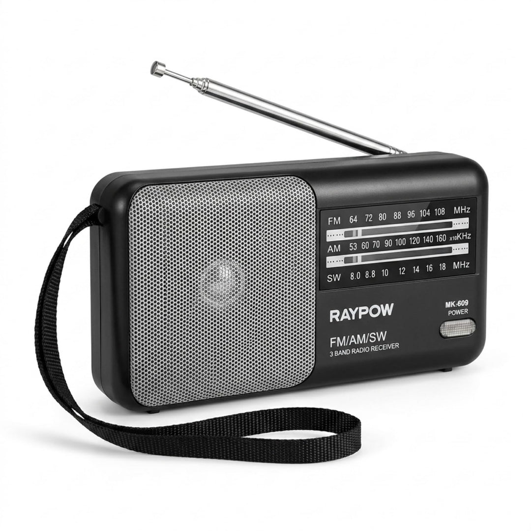 Tragbares Radio, 3-Band-FM/AM/SW8~SW18 Transistorradio, tragbare Tasche, funktioniert mit 2 AA-Batte