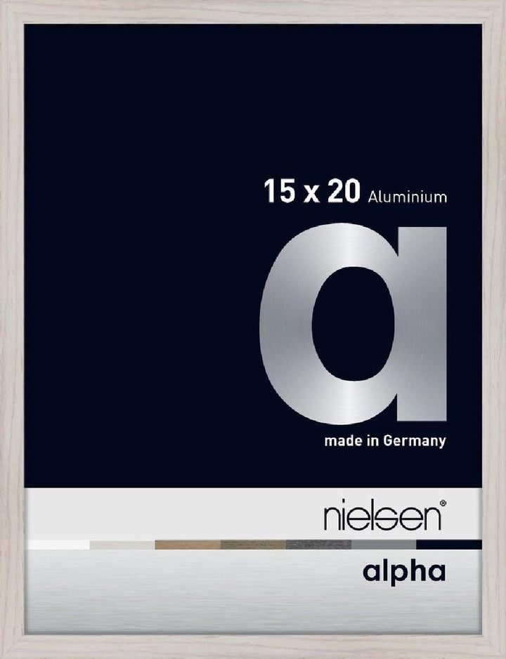 nielsen Aluminium Bilderrahmen Alpha, 15x20 cm, Eiche Weiss Eiche Weiss 15 x 20 cm, Eiche Weiss 15 x