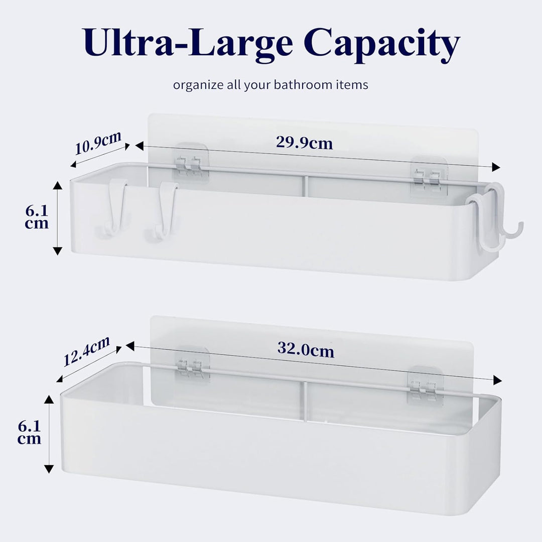 Duschablage ohne Bohren - 2 Stück rostfreie Badezimmer Organizer, schnell trocknende Badregal ohne B