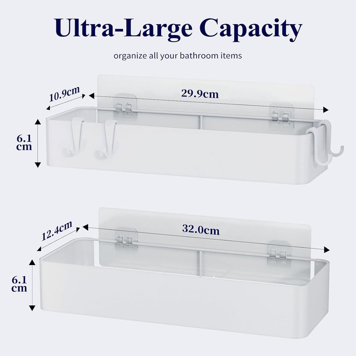 Duschablage ohne Bohren - 2 Stück rostfreie Badezimmer Organizer, schnell trocknende Badregal ohne B