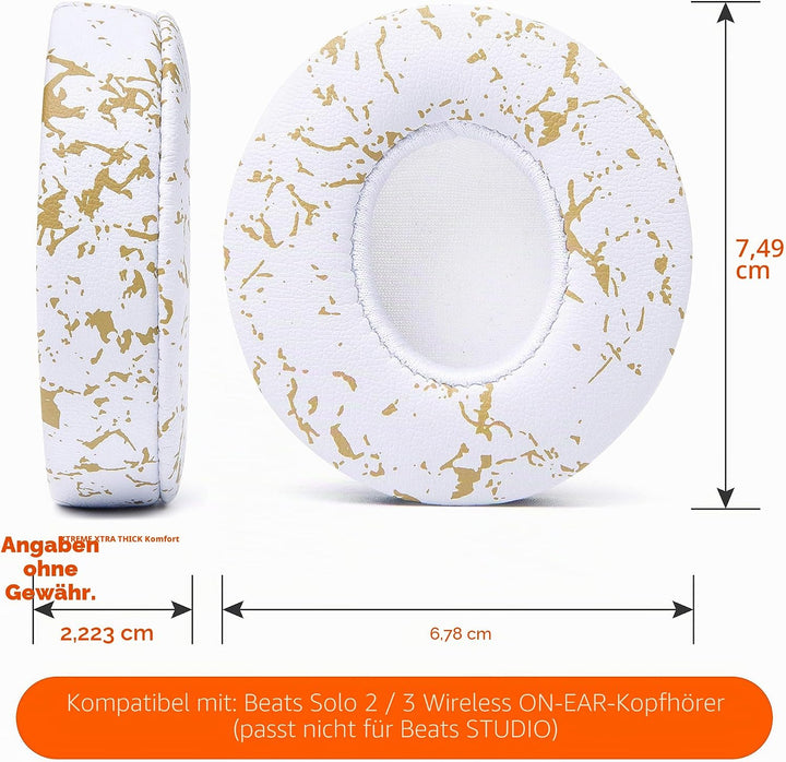 WC Extra Dicke Ersatz-Ohrpolster für Beats Solo 2 &amp; 3 Wireless On-Ear-Kopfhörer von Wicked Cushions