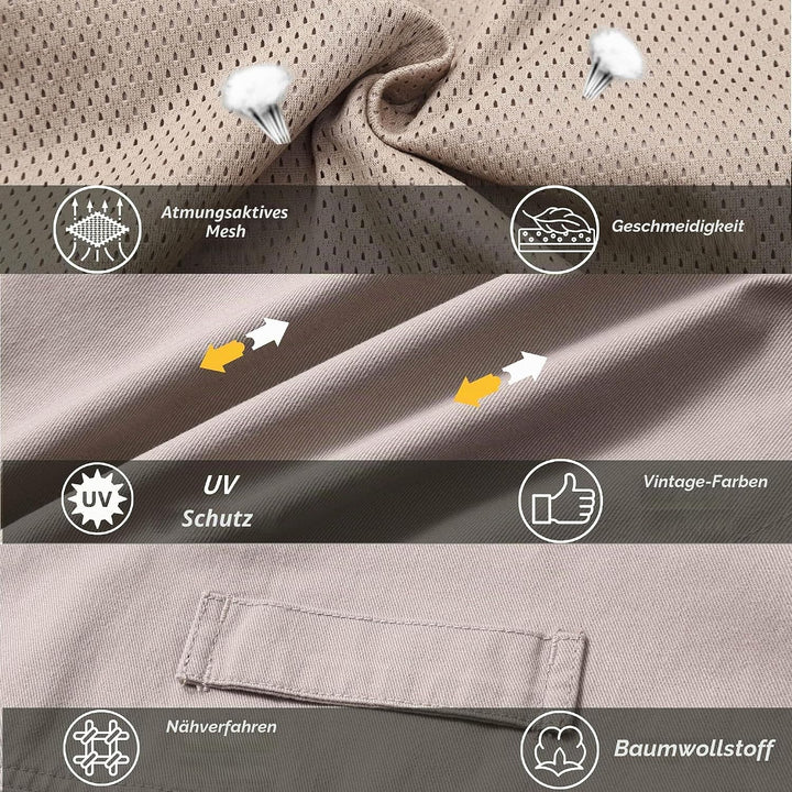 Herren Outdoor Weste Anglerweste mit Multi-Taschened Sommer Freizeit Baumwolle Weste Hundeweste Leic