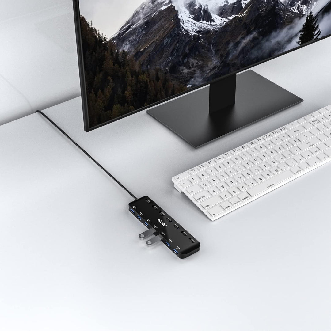 USB HUB, atolla USB Verteiler mit 7 USB3.0 Ports, Mehrfach USB 3.0 Daten Hub mit 100cm Erweitert Kab