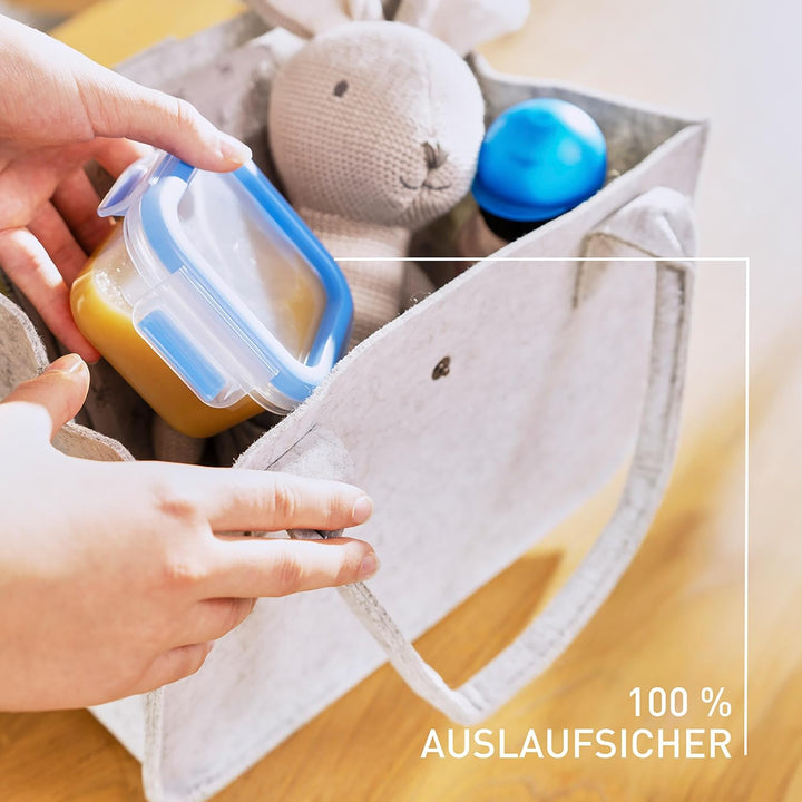 Emsa Clip & Close kleines Lunch-Set, 4x Frischhaltedosen mit 0,2 Liter, 100% dicht/gefrierfest/mikro