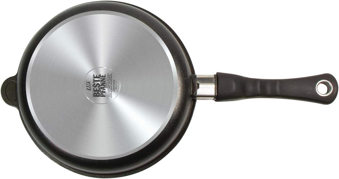 AMT Gastroguss Bratpfanne 24 cm Ø, 5 cm hoch, abnehmbarer Stiel, nicht induktionsgeeignet, Lotan® An