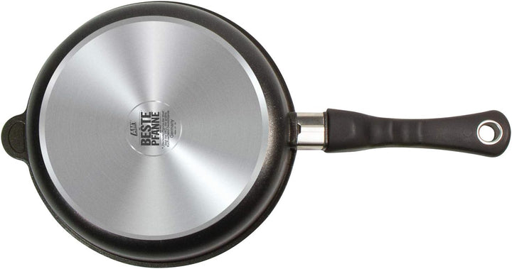 AMT Gastroguss Bratpfanne 24 cm Ø, 5 cm hoch, abnehmbarer Stiel, nicht induktionsgeeignet, Lotan® An