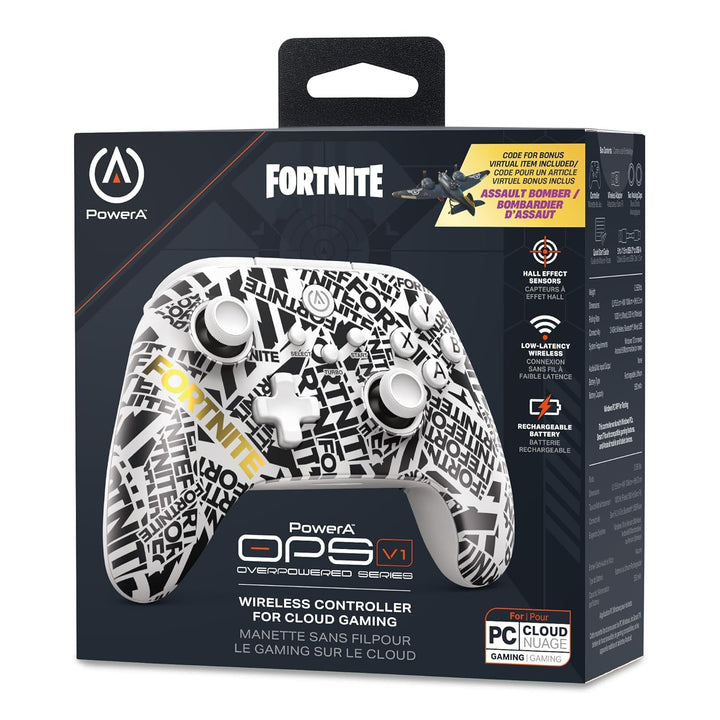 PowerA OPS v1 Wireless Controller for Cloud Gaming - Fortnite Edition, gamepad, wired video game con